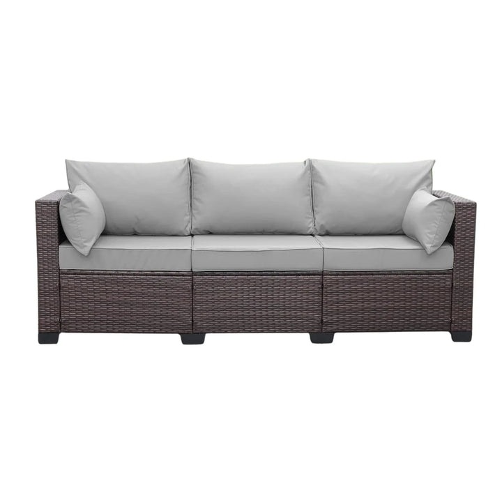 Raquel 3-Seater Outdoor Rattan Wicker Patio Sofa