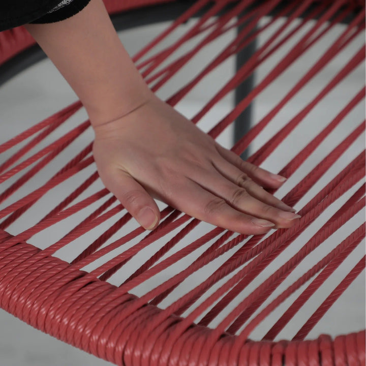 Swoosh Patio Seating Set 4 Chairs and 1 Table Set (Light Red)