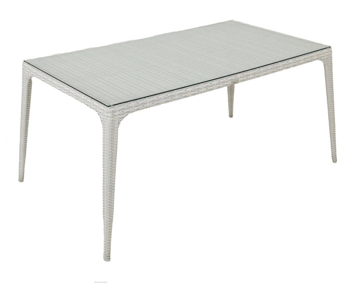 Colombina Outdoor Patio Dining Set 6 Chairs and 1 Table (Pearl white)