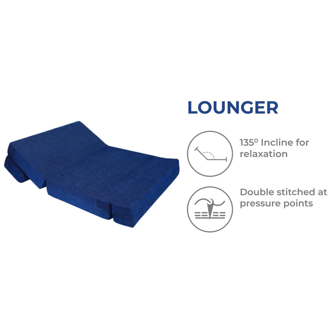 Nidhi Jute Sofa Bed Blue | 4 X 6 Two Seater