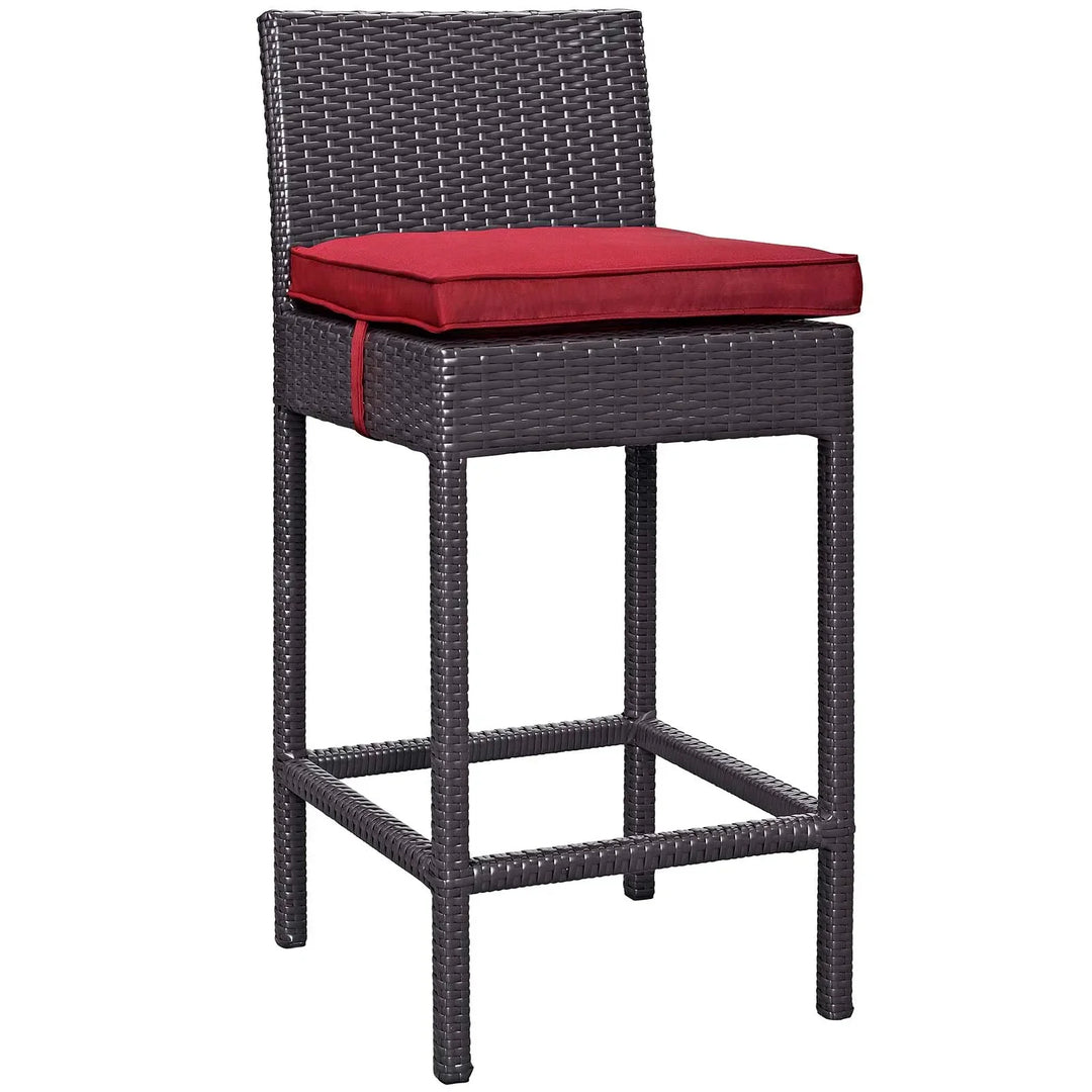 Lomeo Outdoor Patio Bar Sets 4 Chairs and 1 Table (Dark Brown)
