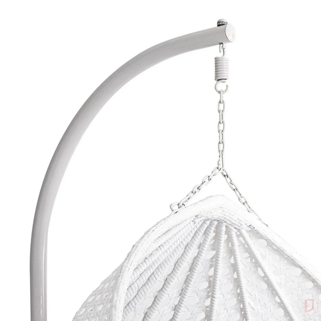 Jin Double Seater Rattan & Wicker Swing (White & Grey)