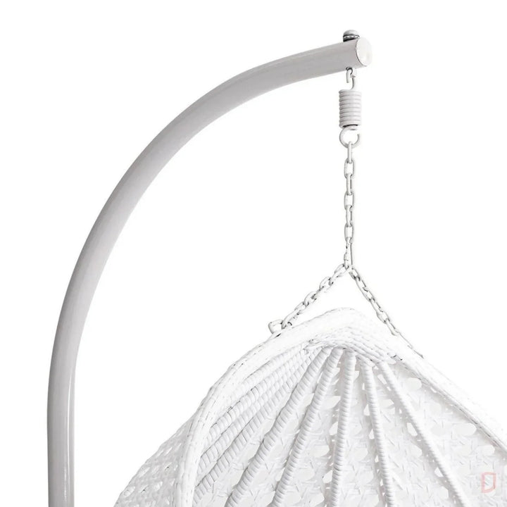 Jin Double Seater Rattan & Wicker Swing (White & Grey)