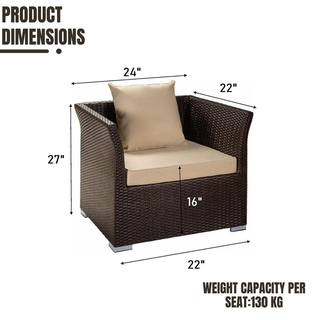 Inas Outdoor All-Weather Wicker Single Seater Sofa