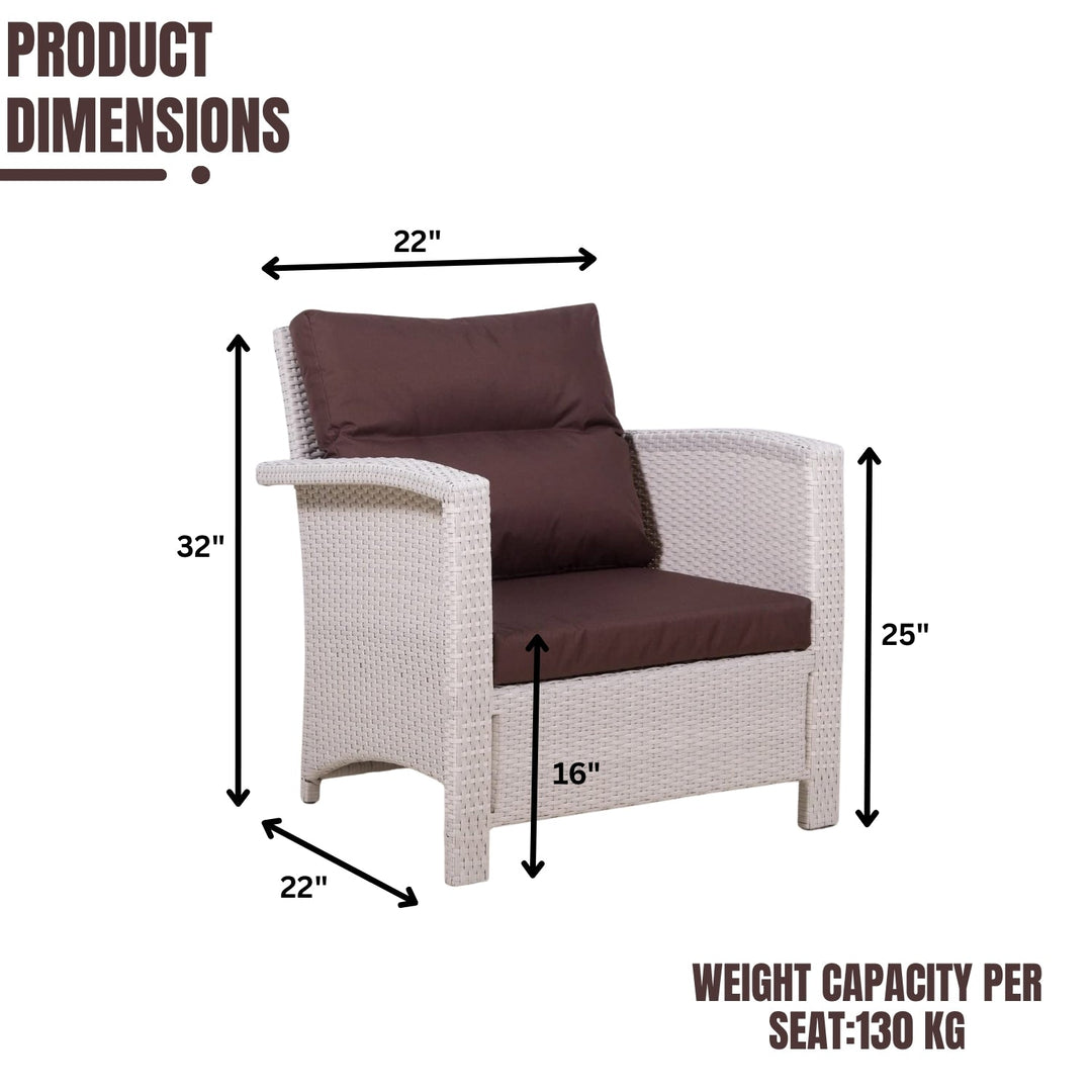 Ghada Outdoor All-Weather Wicker Single Seater Sofa