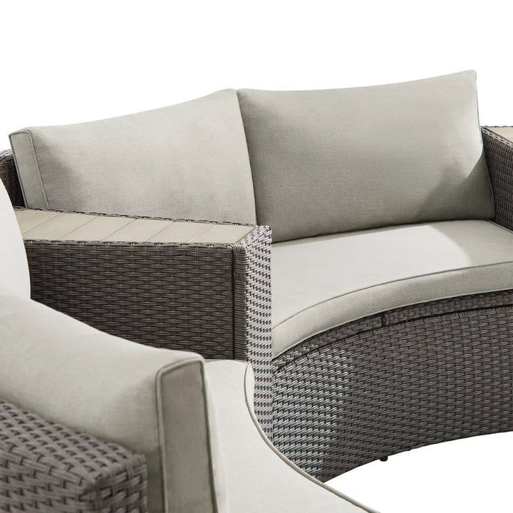 Vimi Outdoor Patio Sofa Set 6 seater and 1 Center Table (Dark brown)