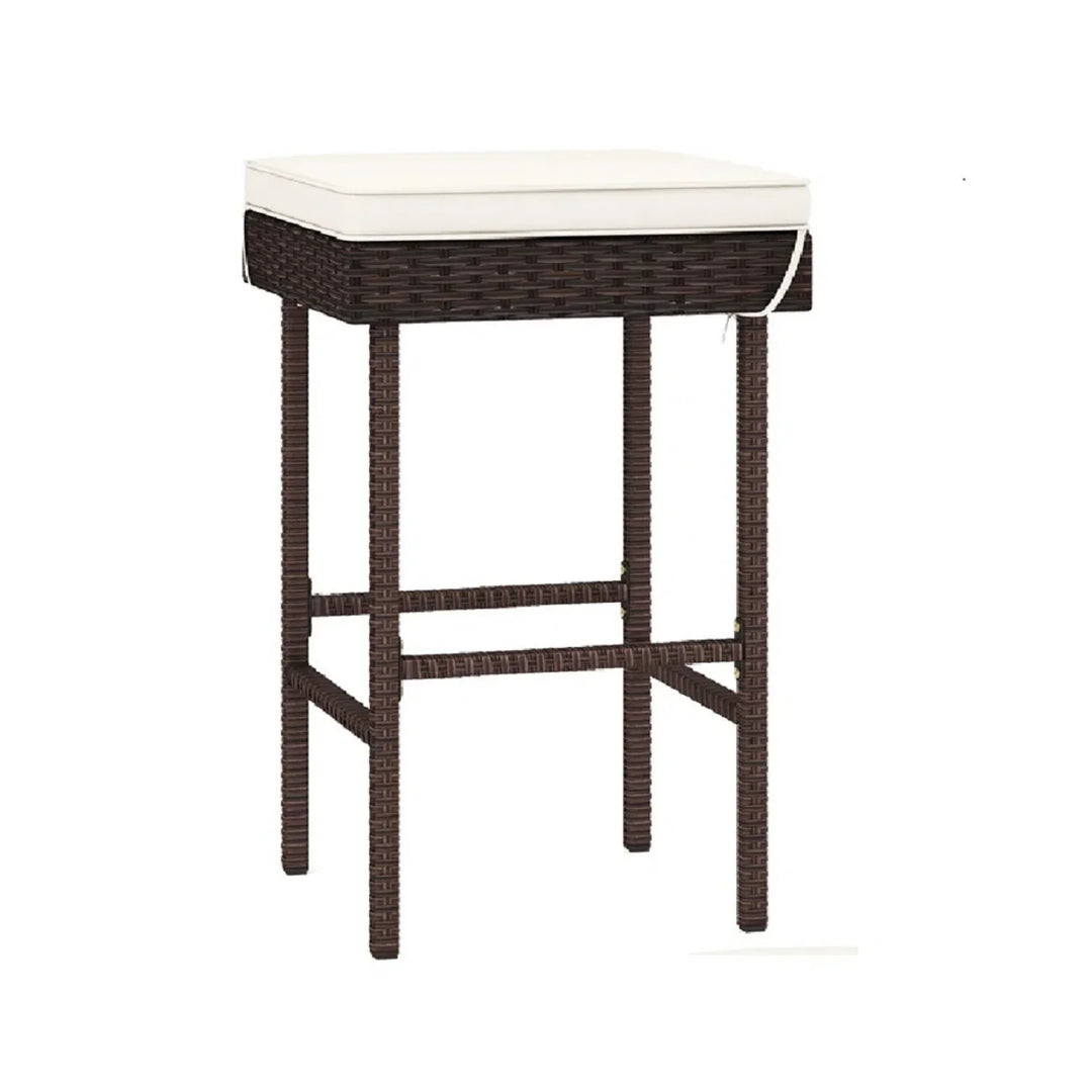 Lourdes 2-Piece Rattan Wicker Patio Bar Stools