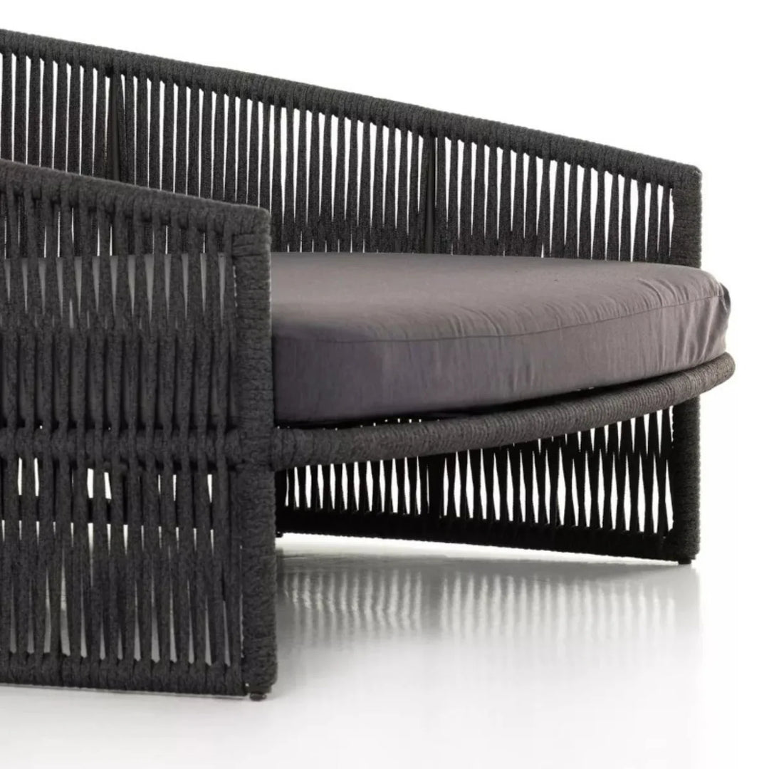 Elowen Outdoor Rope Braided Patio Furniture Daybed (Grey)