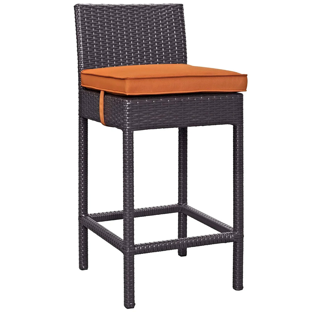 Lomeo Outdoor Patio Bar Sets 4 Chairs and 1 Table (Dark Brown)