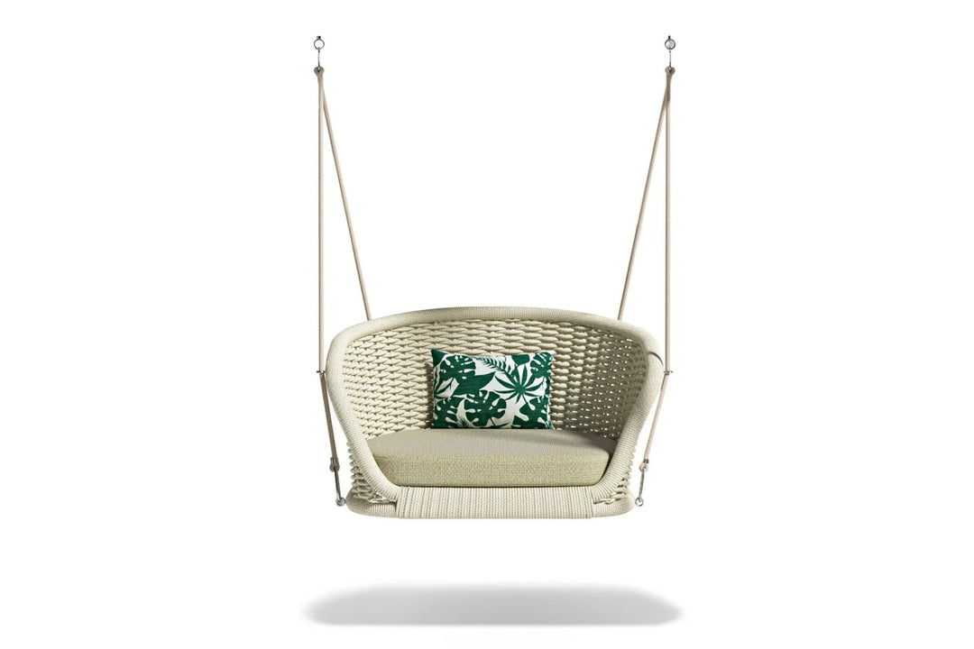 Noxe Single Seater Hanging Swing Without Stand For Balcony Garden Swing (Cream) Braided & Rope - Swings