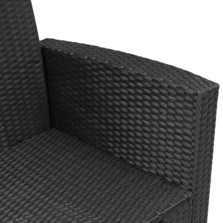 Zuzanna 5-Piece Wicker Patio Conversation Set (Dark Brown/ Cyan Blue)