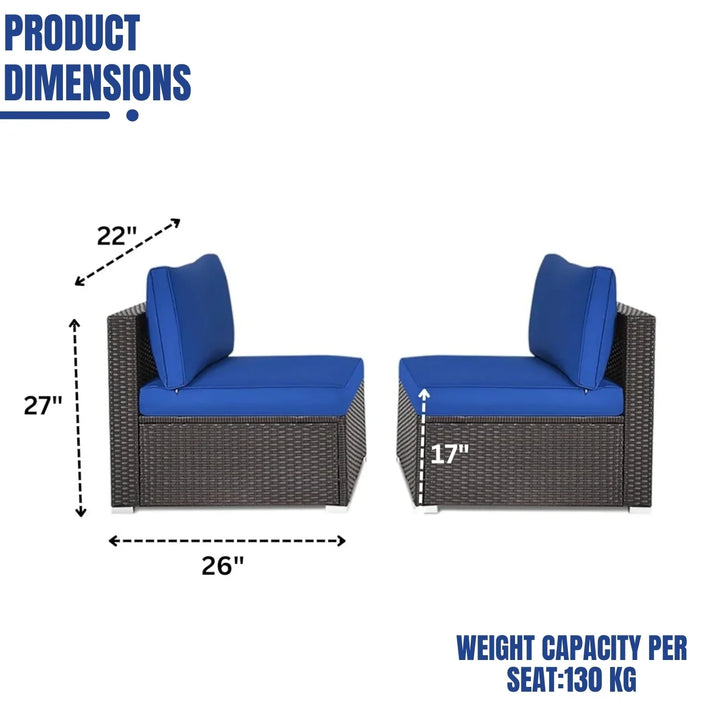 Ama 2-Piece Outdoor Wicker Armless Sofa