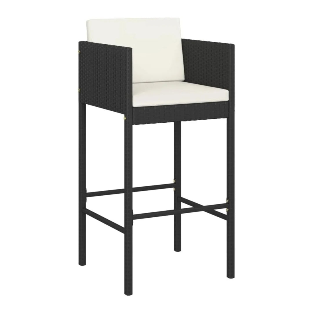 Lupe 7-Piece Outdoor Rattan Wicker Bar Set with Glass Top Table