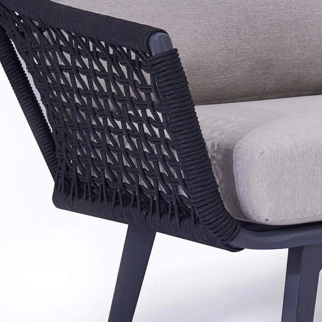 Lumi 2-Piece Outdoor Rope Loveseat Sofa With Ottoman