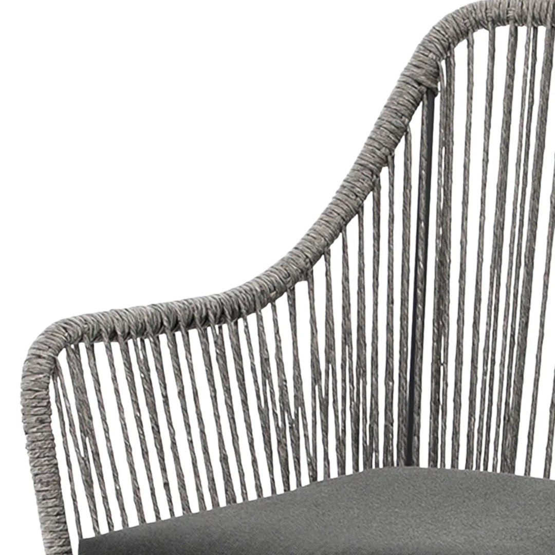 Lopa 7-Piece Outdoor Patio Dining Set with Rope Chairs & Glass Top Table