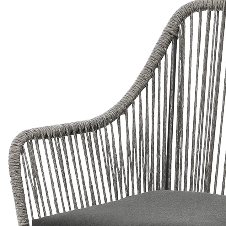 Lopa 7-Piece Outdoor Patio Dining Set with Rope Chairs & Glass Top Table