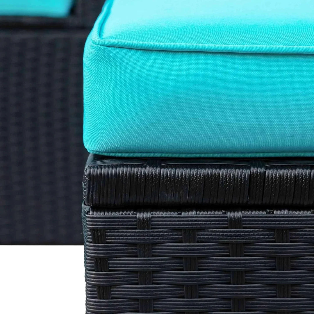 Petra 5-Piece Outdoor Wicker Furniture Set Modern Outdoor L-Shaped