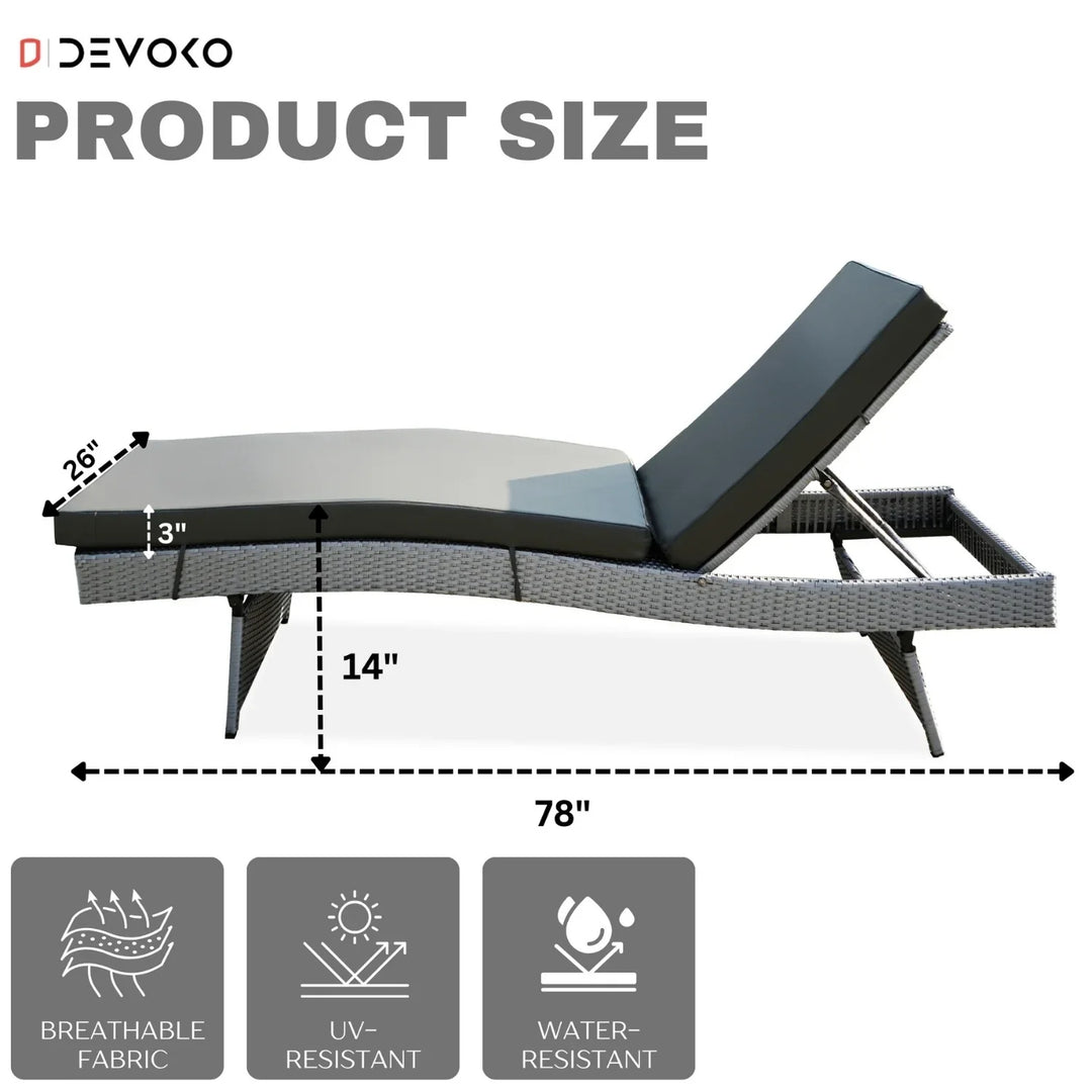 Emaan Outdoor All-Weather Wicker Lounger with Cushions