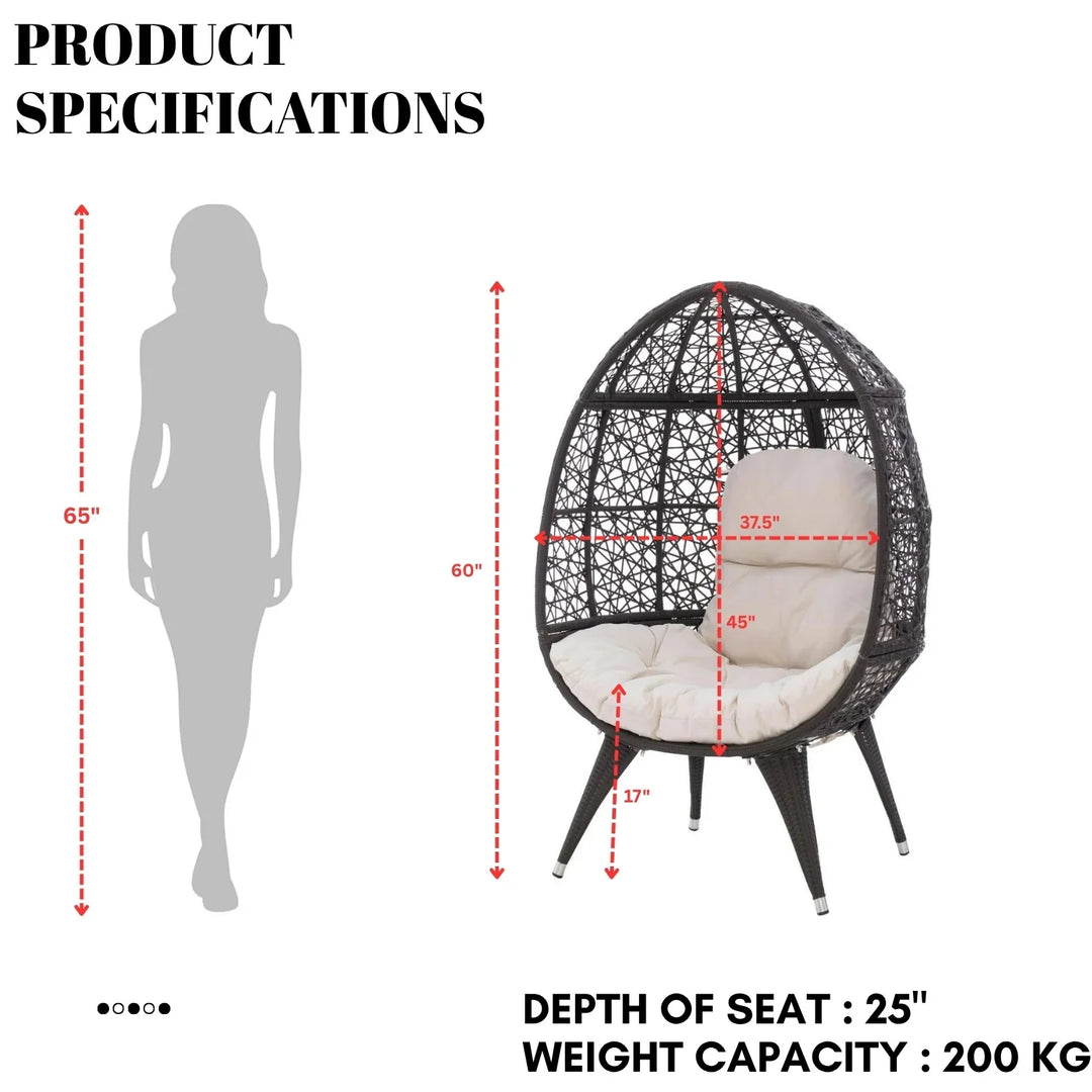 Yasira Outdoor All-Weather Wicker Egg Chair
