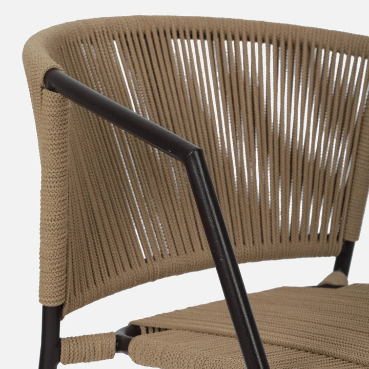 Capri Outdoor Rope 3-Piece Patio Chairs Set (Beige)