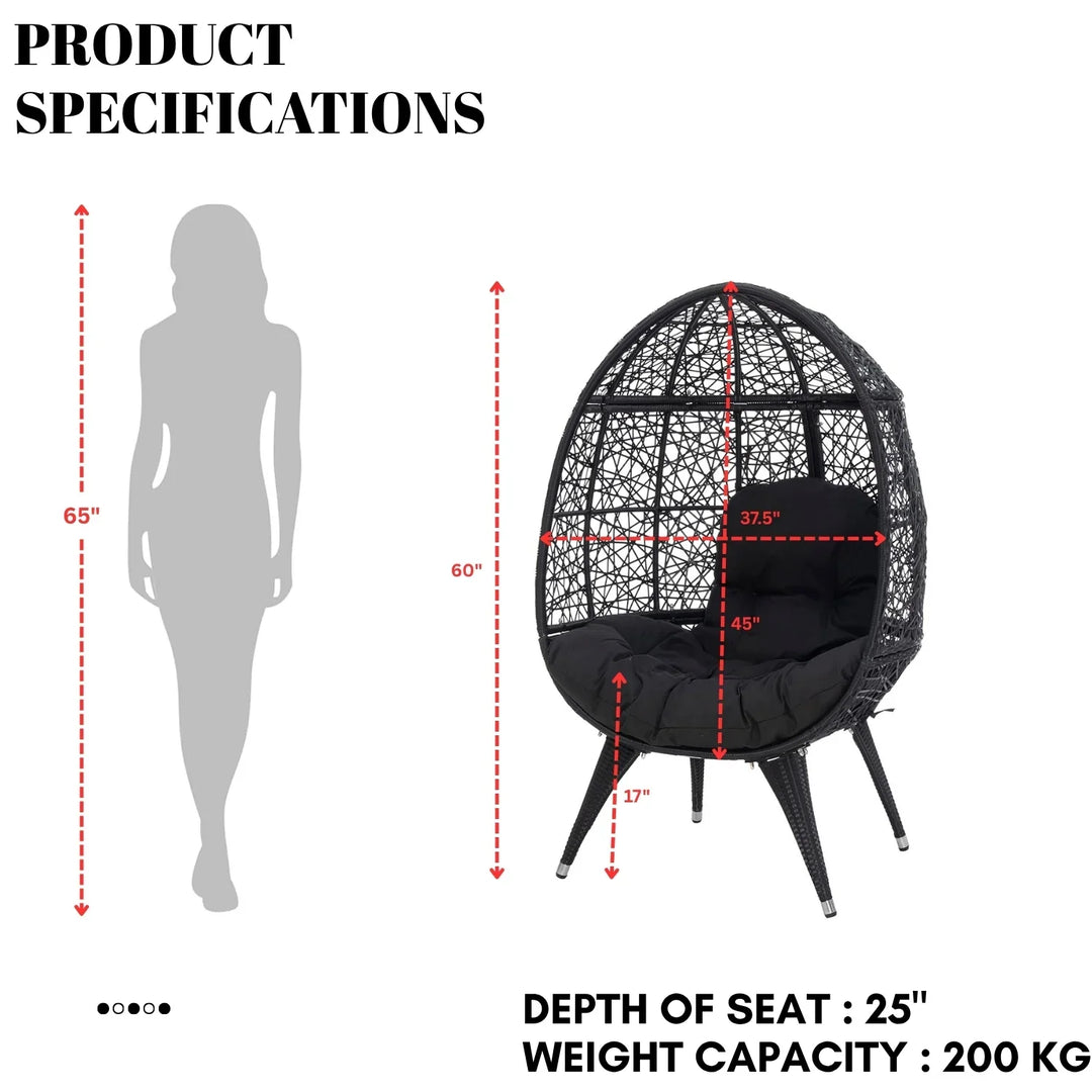 Wafaa Outdoor All-Weather Wicker Egg Chair