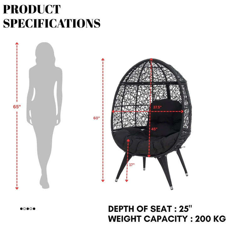 Wafaa Outdoor All-Weather Wicker Egg Chair
