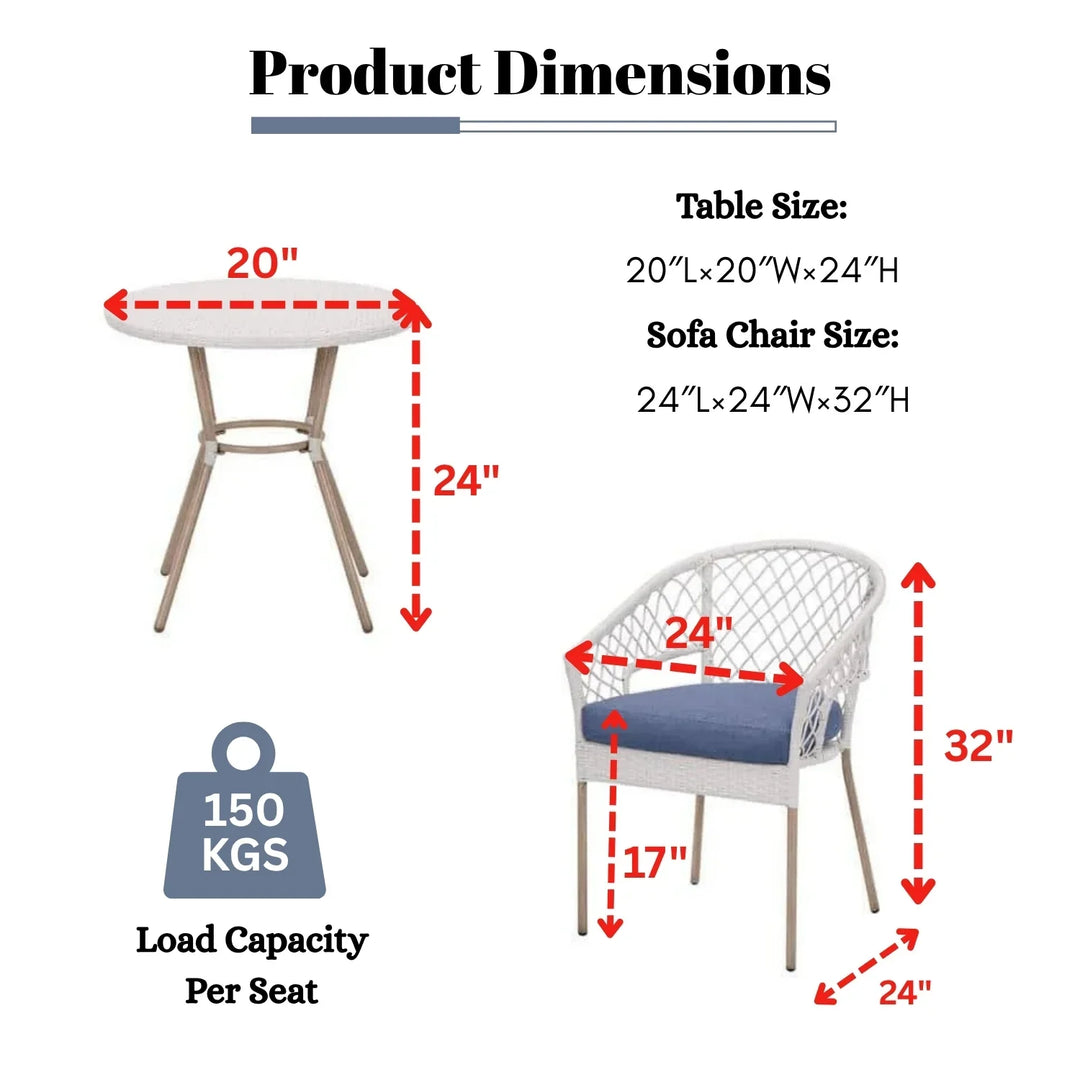Miyu 3-Piece Outdoor Rattan Wicker Patio Set