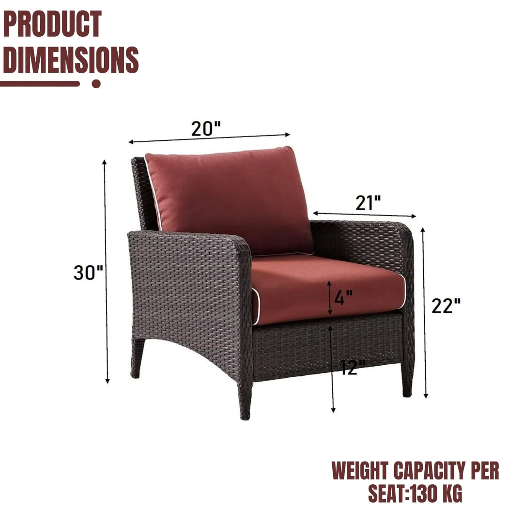 Vaidehi 1-Piece Outdoor Wicker Single Seater Sofa