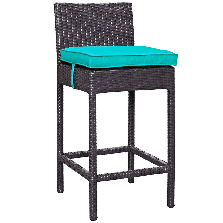 Volta Outdoor Patio Bar Sets 4 Chairs and 1 Table (Dark Brown)