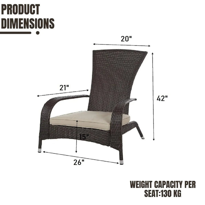 Radhika 1-Piece Outdoor Wicker Single Seater Adirondack Style Armchair