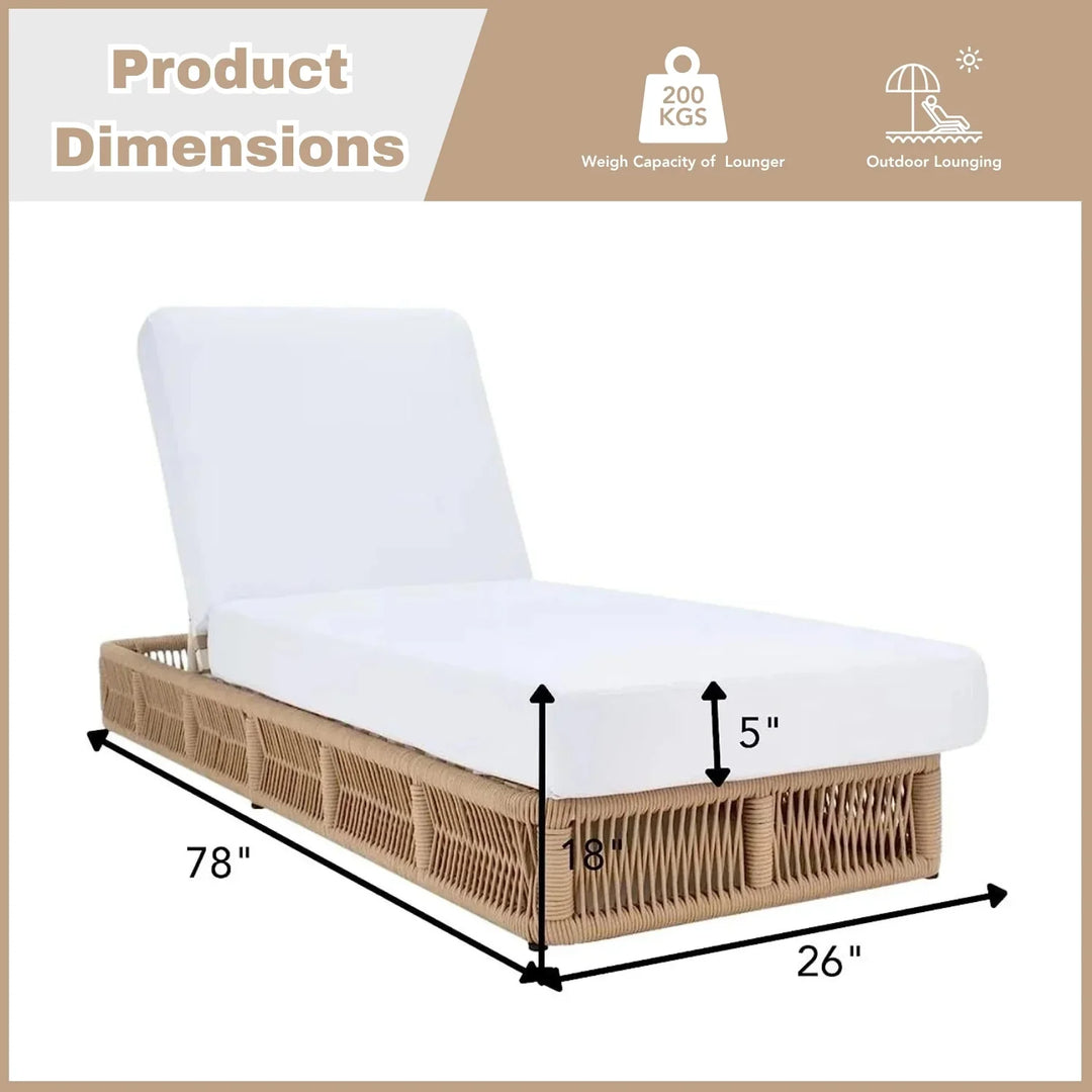 Qamar Outdoor All-Weather Rope Lounger with Cushions