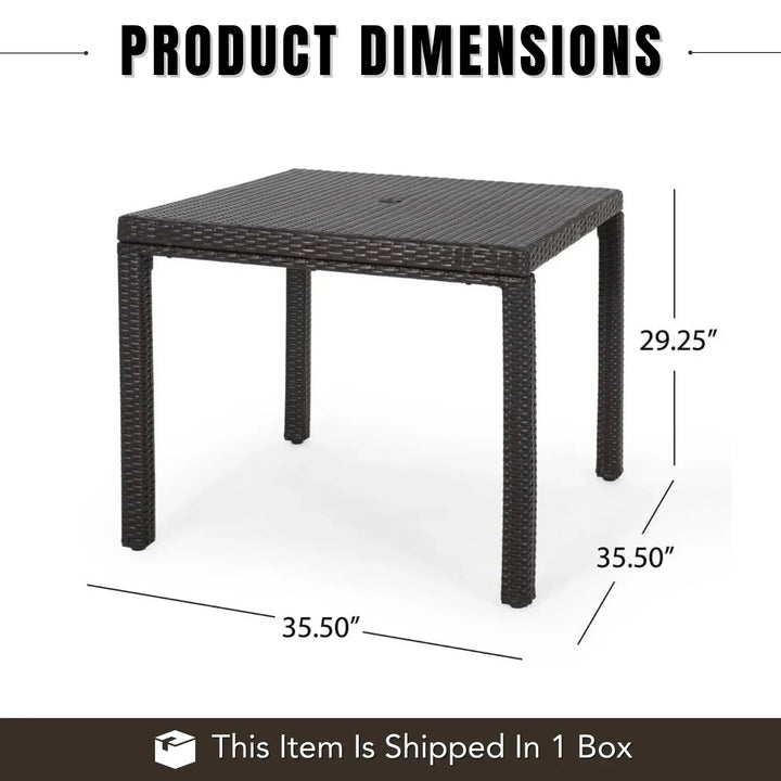 Outdoor Wicker Patio Wicker Coffee Table (Dark Brown)