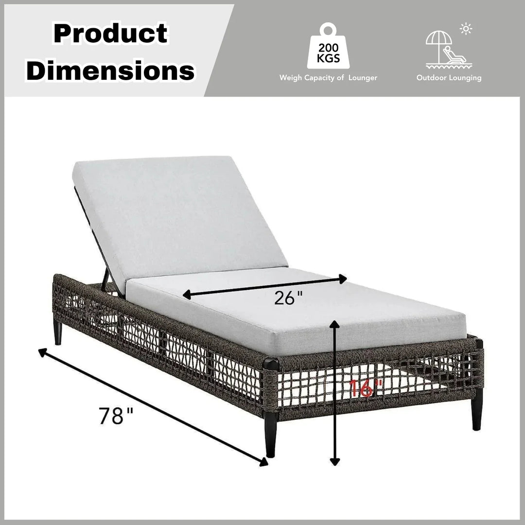 Najwa Outdoor All-Weather Rope Lounger with Cushions