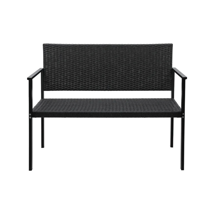 Yasmin 2-Seater Outdoor Garden Rattan Bench With Metal Frames