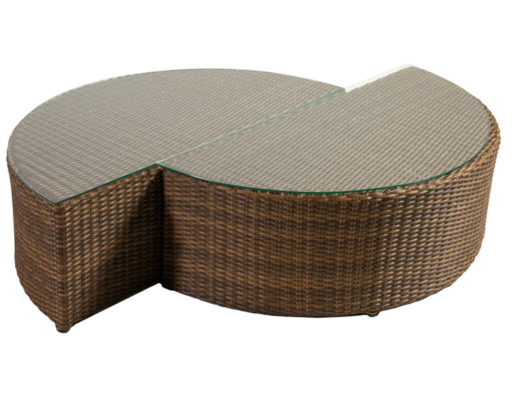 Rossi Outdoor Patio Round Sofa Set 8 Seater , 1 Side table and 2 Center Table (Brown)