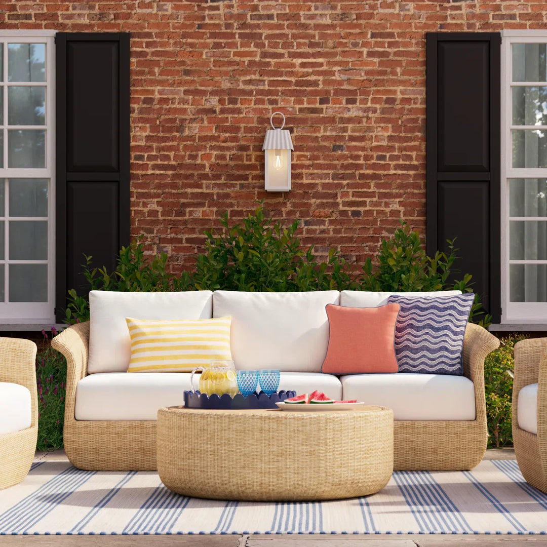 Coist Outdoor Sofa Set 3 Seater, 2 Single seater and 1 Center Table (Honey) Braided & Rope