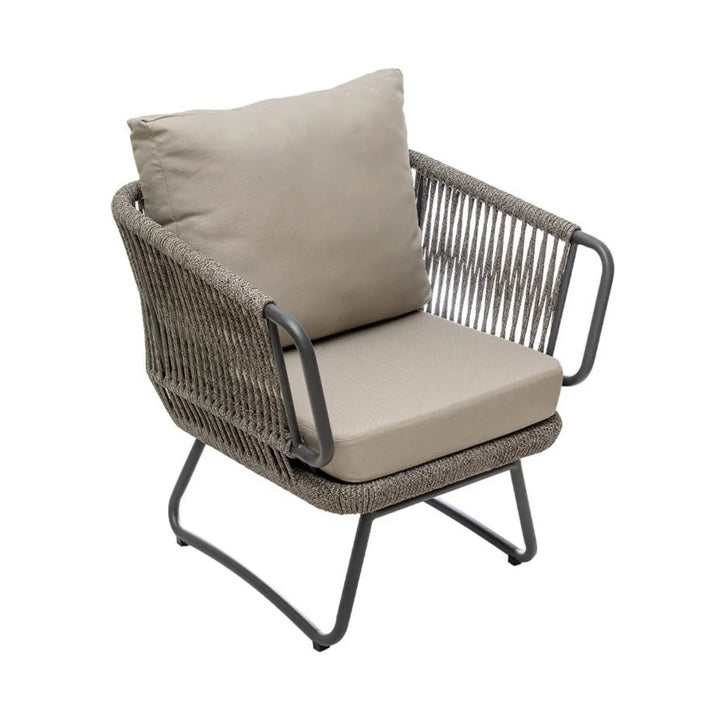 Valeria 4-Piece Rope Sofa Set With Glass Top Table