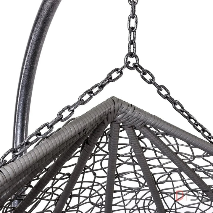 Jiao Double Seater Rattan & Wicker Swing (Grey)