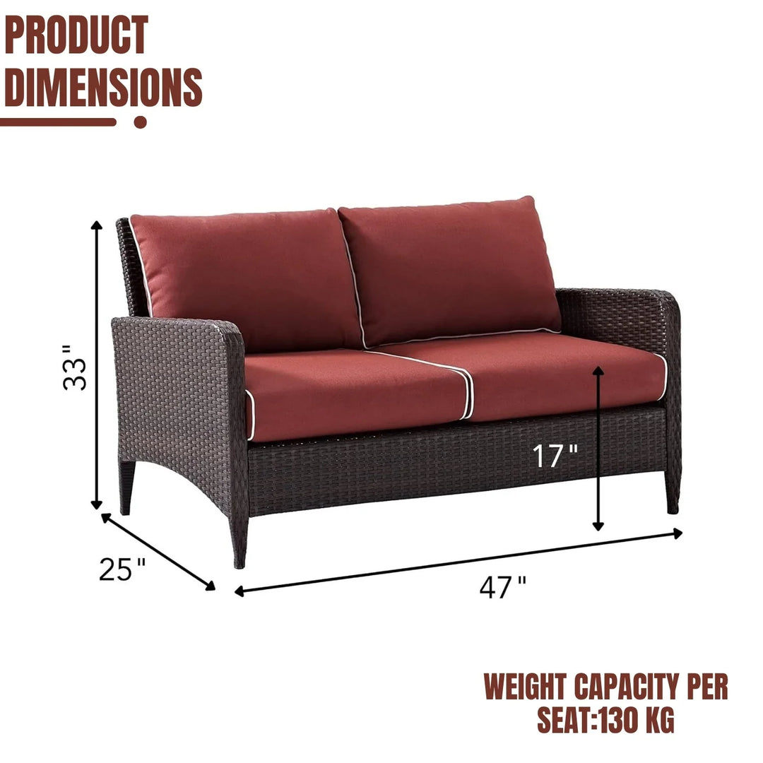 Outdoor Wicker Single Seater Loveseat Sofa