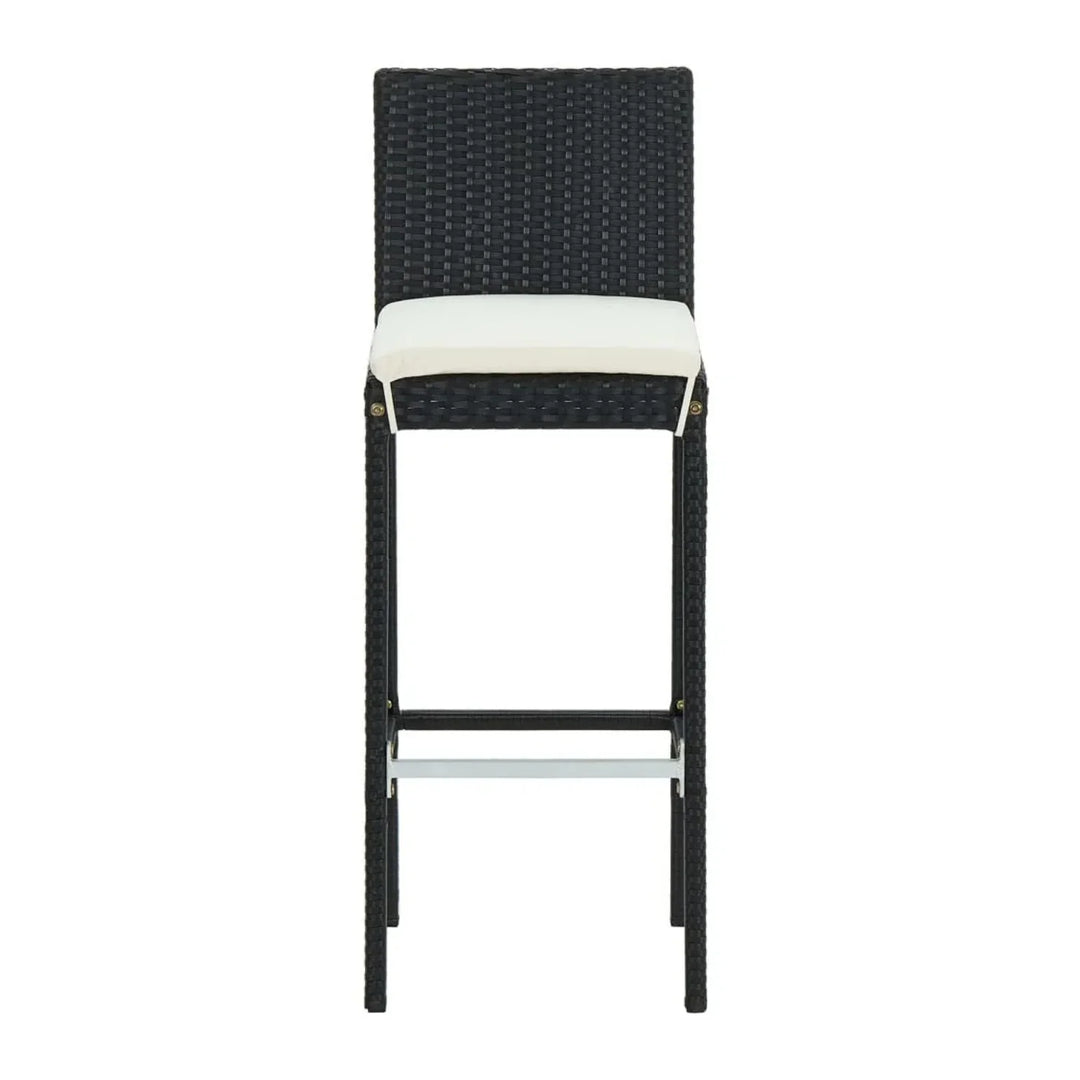 Qing 5-Piece Outdoor Rattan Wicker Bar Set with Wicker Top Table