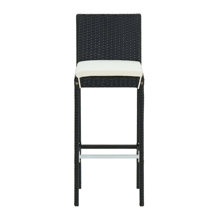 Qing 5-Piece Outdoor Rattan Wicker Bar Set with Wicker Top Table