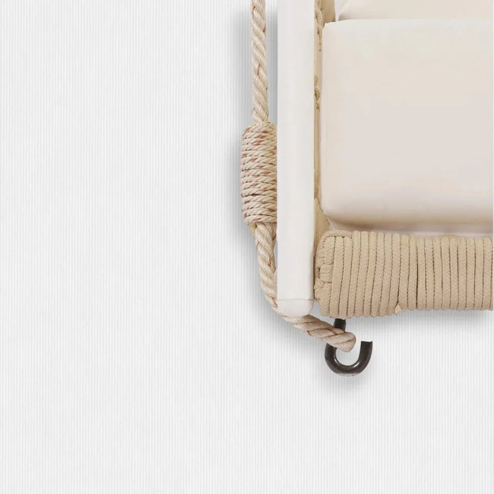 Outdoor Rope Swing 2-Person Hanging Chair, Weatherproof Porch Swing