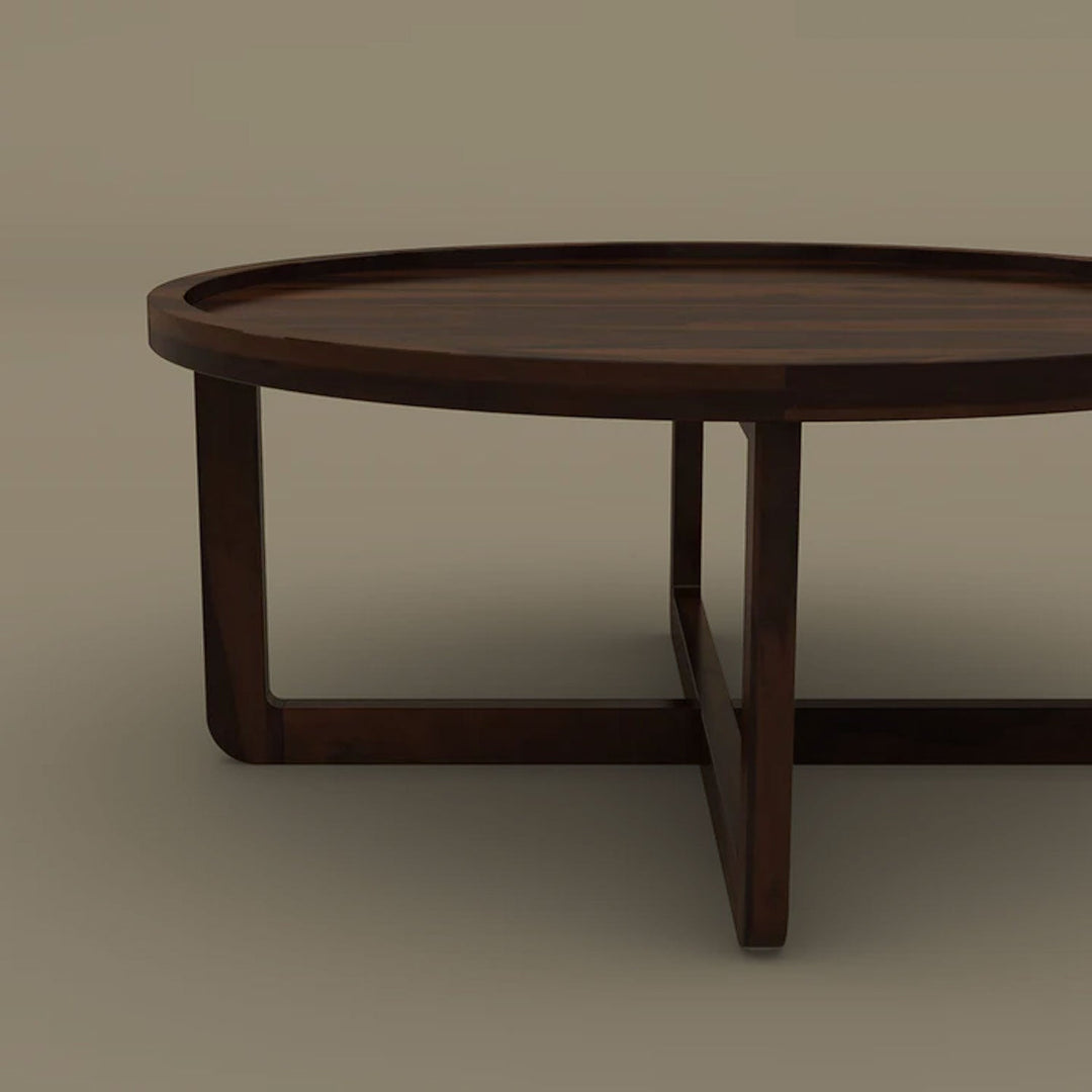 Kanak Round Coffee Table (Walnut Finish)