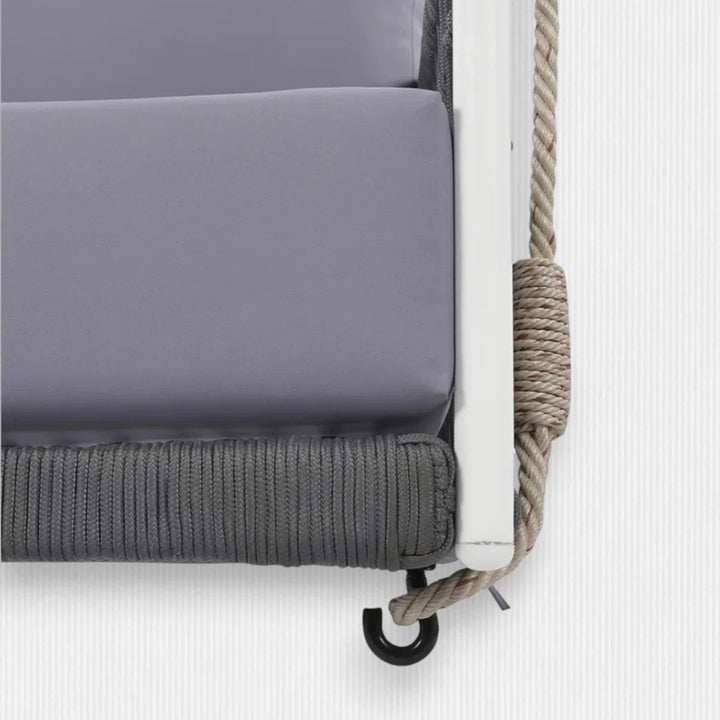 Outdoor Rope Swing 2-Person Hanging Chair, Weatherproof Porch Swing