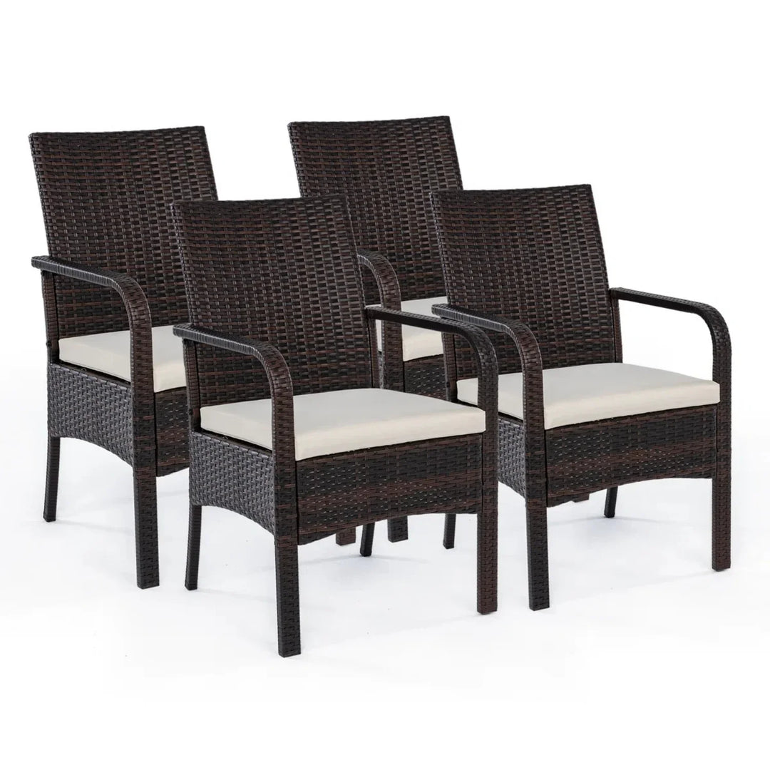 4-Piece Outdoor Rattan Wicker Patio Dining Chairs