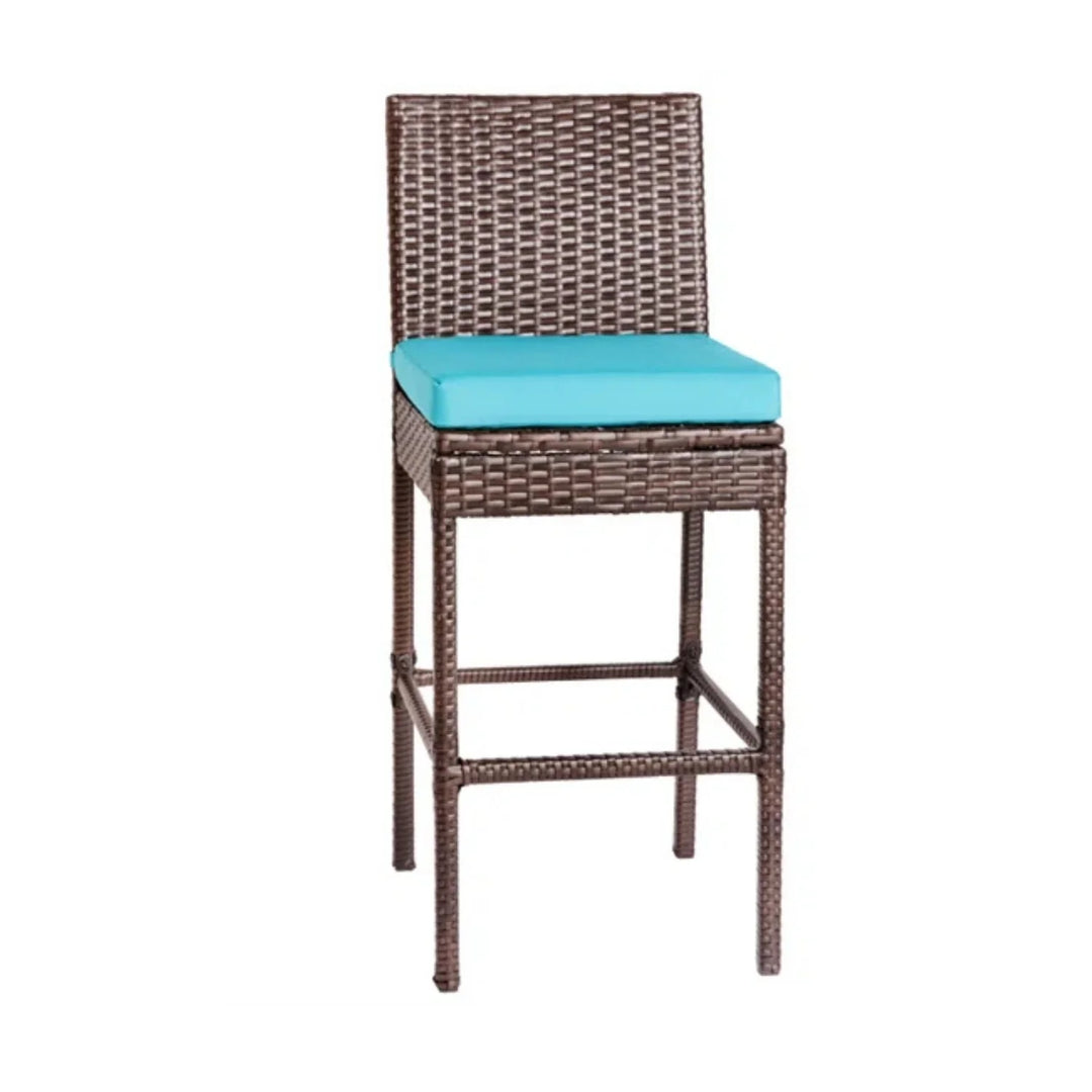 Chiyo All-Weather Rattan Wicker Bar Set with High-Top Outdoor Table & Chairs