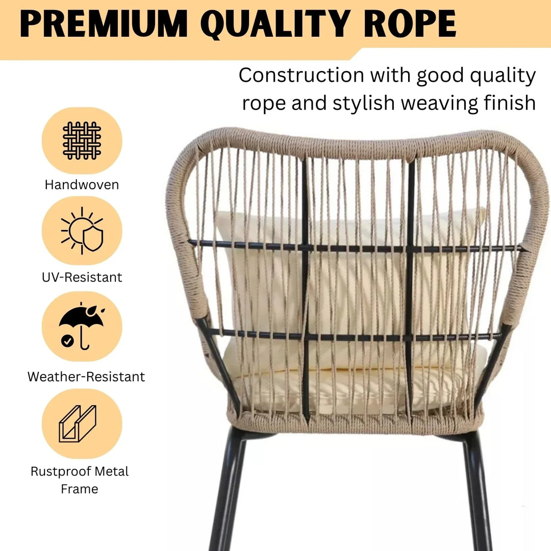 Lilou Outdoor Patio Garden 3 Piece All Weather Resistant Furniture Set