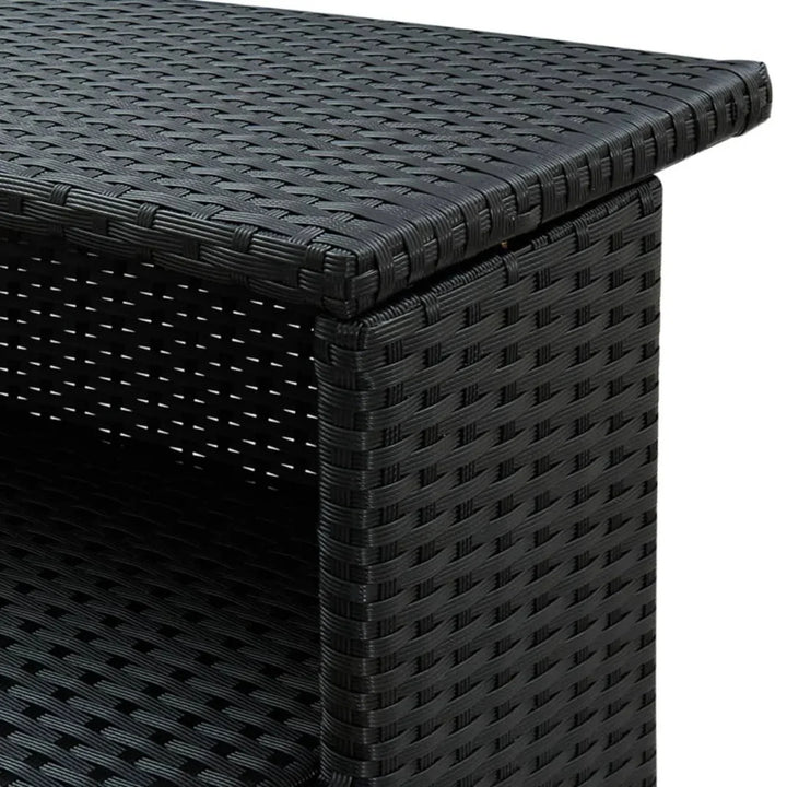 Francisca Outdoor Rattan Wicker Bar Table With a High-Top Design & Integrated Storage Shelf