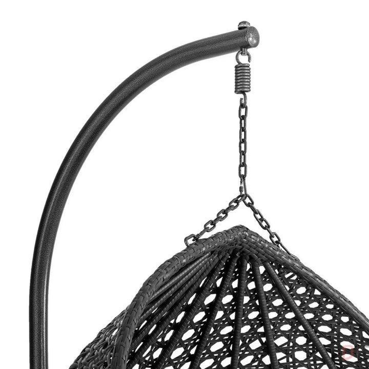 Hai Double Seater Rattan & Wicker Swing (Black & Grey)