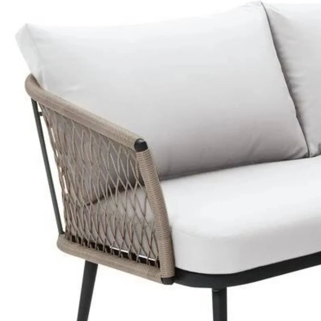 Genevieve Outdoor L-Shape All Weather Handwoven Rope Sofa Set